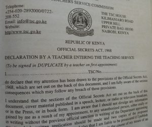 DECLARATION OF NEWLY RECRUITED TEACHER