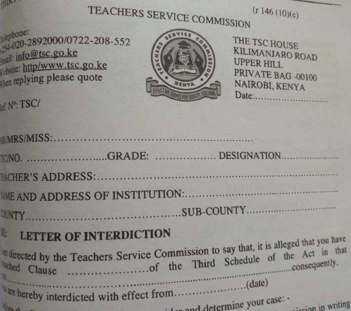 LETTER OF INTERDICTION