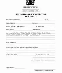 KENYA PRIMARY SCHOOL LEAVING CERTIFICATE FREE PDF DOWNLOAD