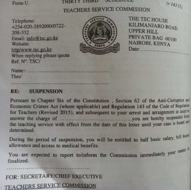 TSC SUSPENSION