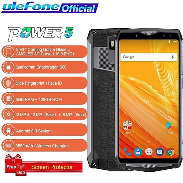 Best Android phones with the biggest battery capacity, best Camera and large memory Ulefone POWER 5 13000mAh