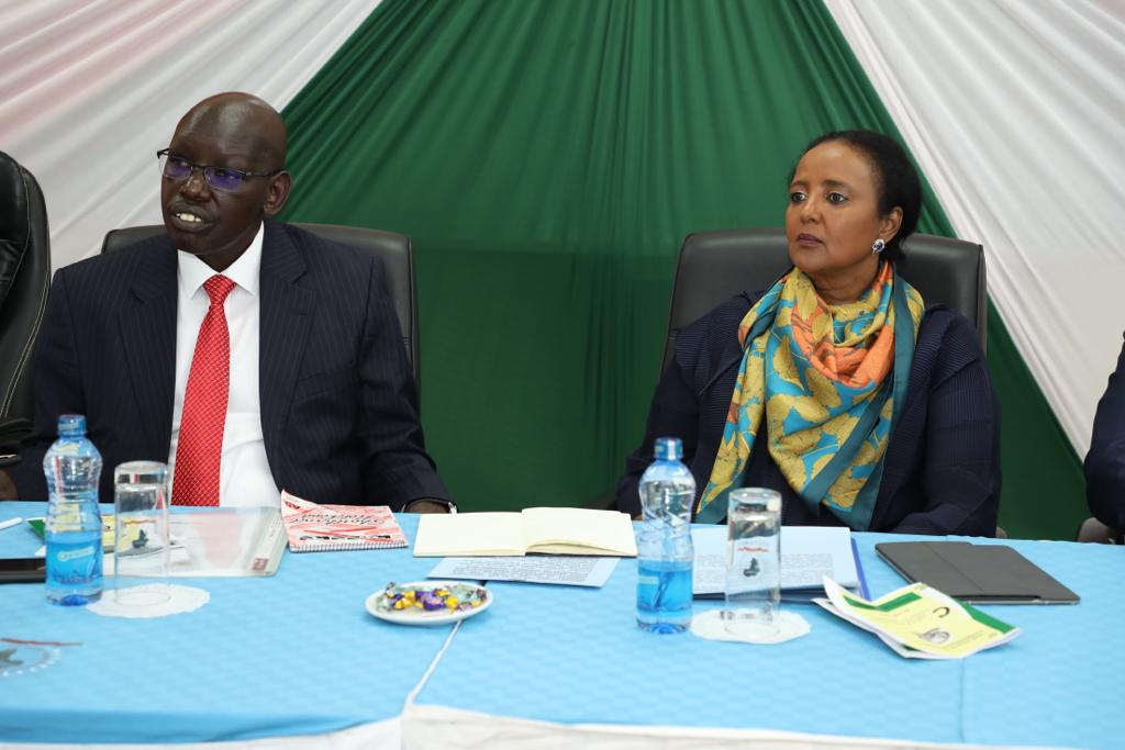 Education CS, Amina Mohammed, with her Principal secretary, Dr. Belio Kipsang