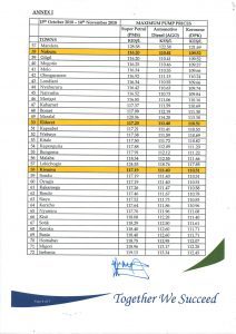 ERC: New Pump prices- 2