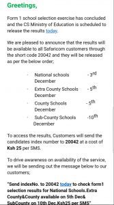 Presser- Ministry of Education's Update on the form one selection exercise