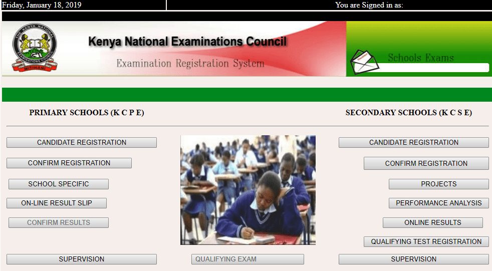 2019 KCSE and KCPE examination registration portal