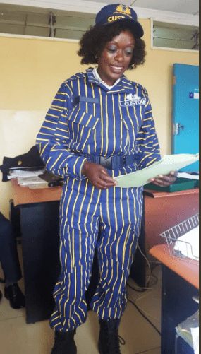 A Zambian customs officer dressed in the new customs' uniform. The new uniform has caused unprecedented online frenzy