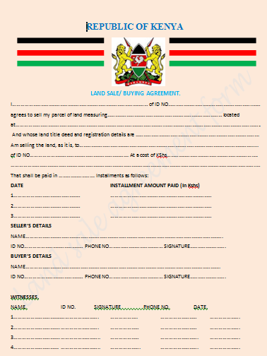 Land sale agreement form 1