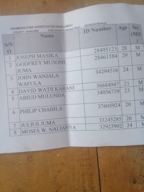 2019 KNBS jobs-Updated List of Shortlisted Enumerators