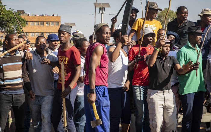 Image from the Xenophobic attacks in South Africa.