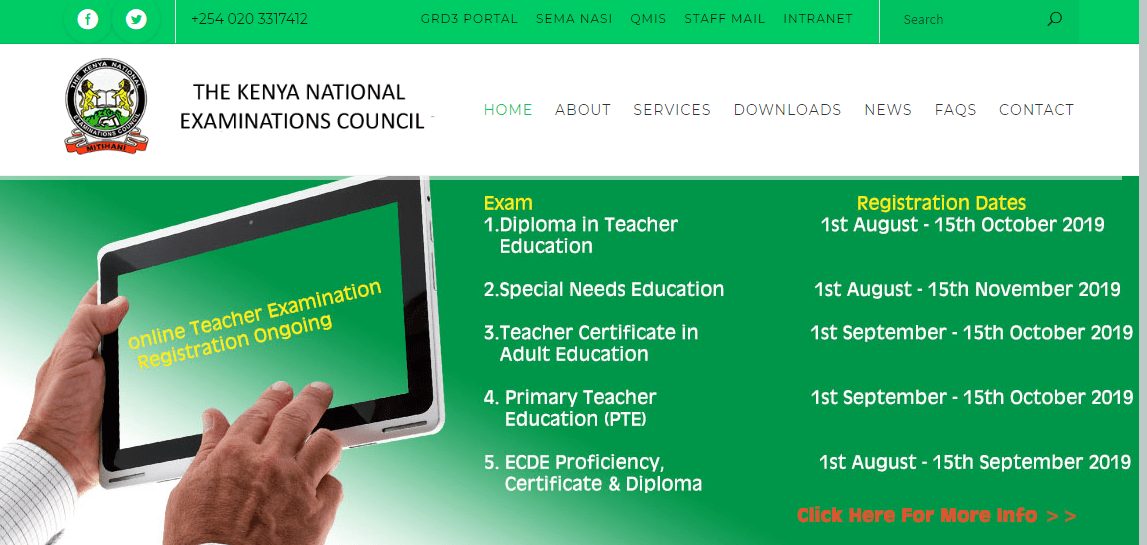 KNEC Teacher Exams online registration, requirements Time Tables and results
