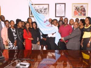 UoN VC, Prof. Isaac Mbeche flags off 22 UoN students going to France for an Exchange program on Wednesday September 18, 2019