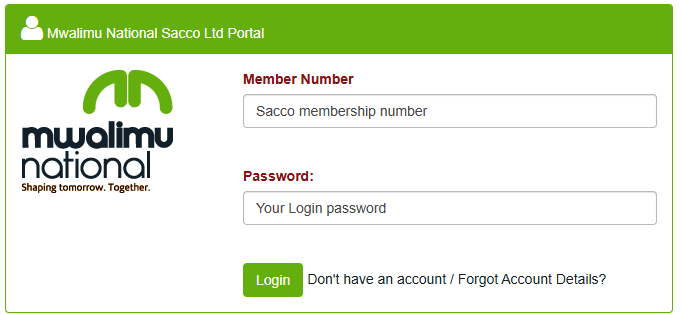 Mwalimu National SACCO website, Members Portal Login; https://membersportal.mwalimunational.coop:82/Login