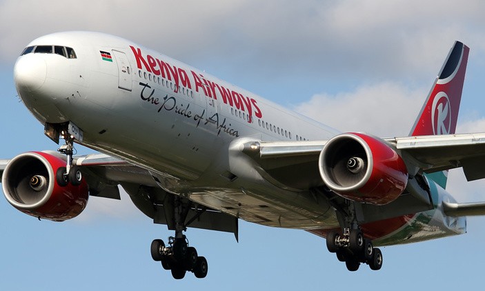 A plane belonging to Kenya Airways.