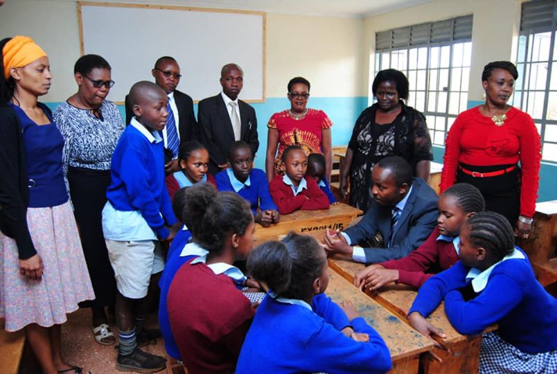 Dagoretti South MP John Kiarie at Riruta Satellite Primary School.
