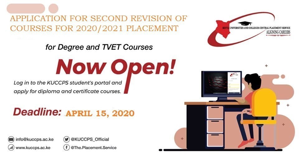 KUCCPS 2020/ 2021 placement second revision of choices.