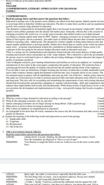 Free English Language notes, schemes, lesson plans, Setbooks' guides, Poetry notes,KCSE Past Papers, Termly Examinations, revision materials and marking schemes.