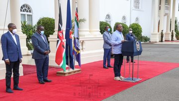 President Uhuru Kenyatta during the Seventh Presidential address on the Coronavirus pandemic: The 8-Point Stimulus Program, Saturday 23rd, May 2020.