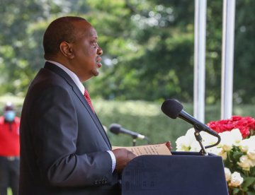 President Uhuru Kenyatta during this year's Madaraka Day celebrations. The president has asked the ministry of education to fast track the reopening of schools.