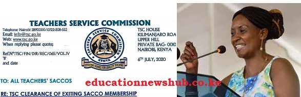 TSC circular on teachers wishing to leave teachers' SACCOs.