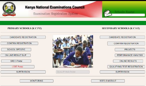 KNEC LCBE portal for marks capture.