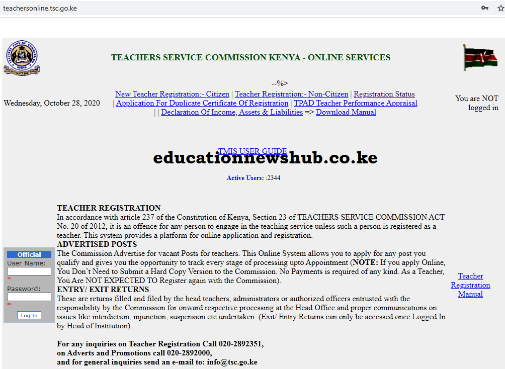 TSC registration status checking online portal; https://tsconline.tsc.go.ke/register/view-registration-status.