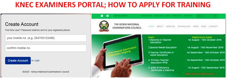 KNEC examiners training portal and application procedure.
