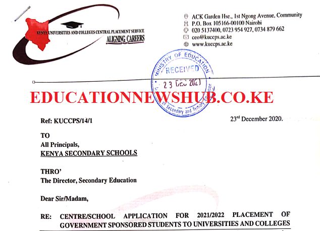Kuccps 2021/2022 placement news.