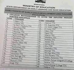 Colleges approved to offer the new Diploma in Primary Teacher Education Course.