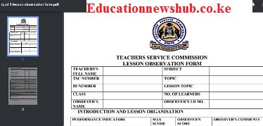 TPAD 2 new lesson observation form in pdf free download.