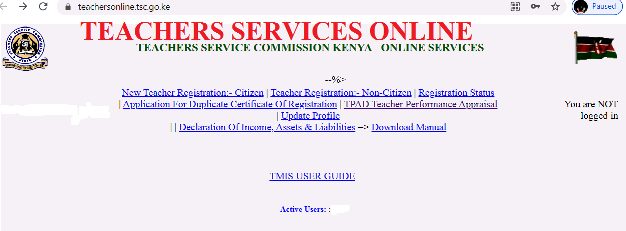 TSC online services system.