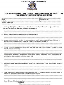 TSC Promotion Form.