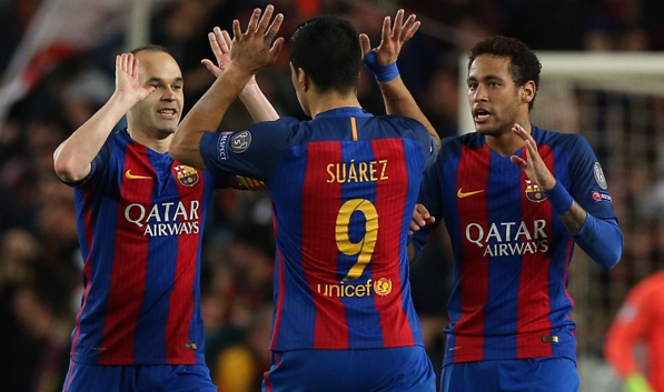 Barcelona players in action.