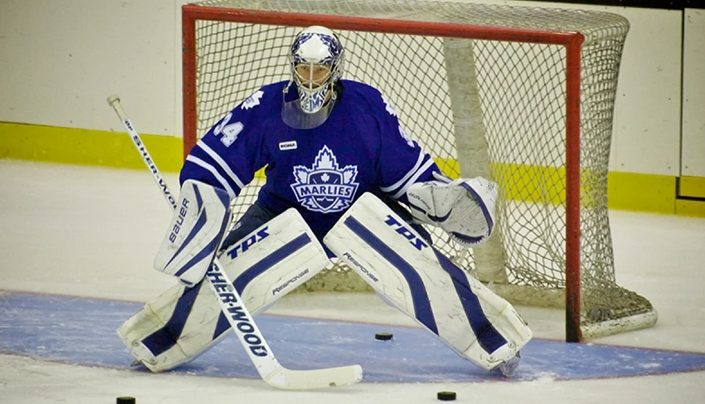 A hockey goalkeeper