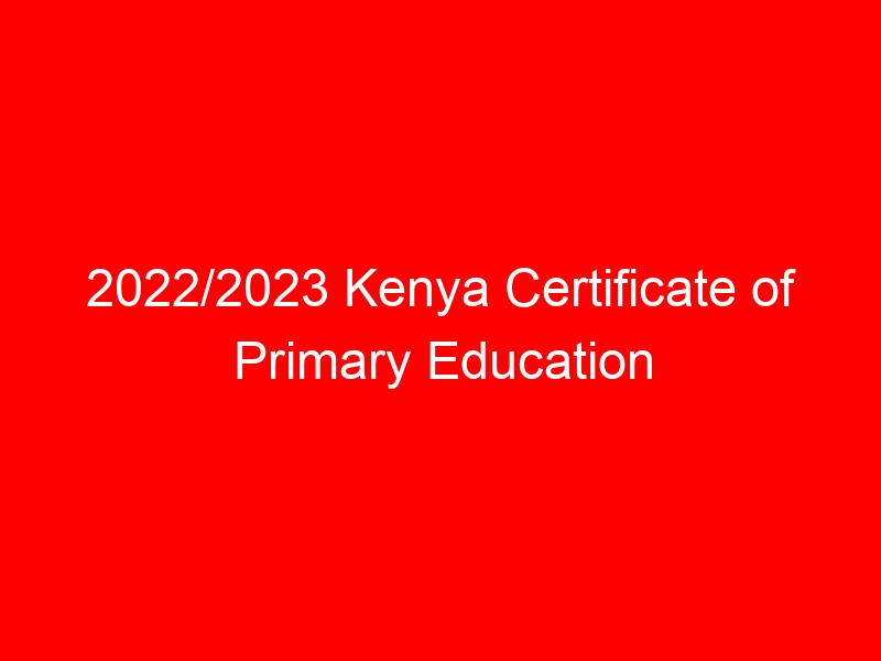 2022/2023 Kenya Certificate of Primary Education – KCPE Results Analysis