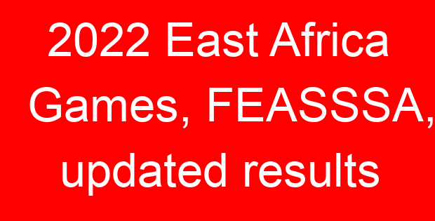 2022 East Africa Games, FEASSSA, updated results