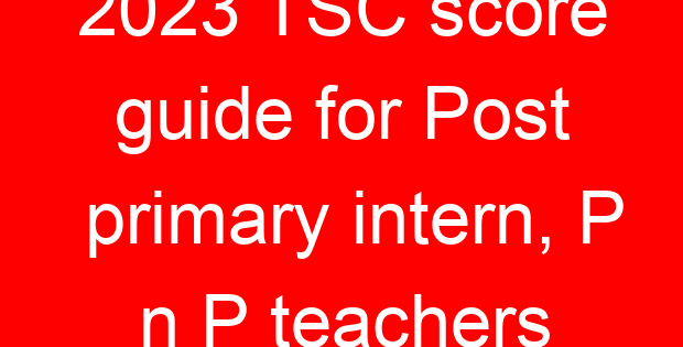 2023 TSC score guide for Post primary intern, P n P teachers
