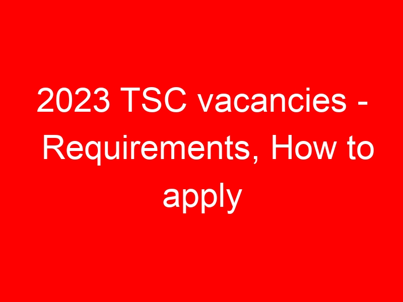 2023 TSC vacancies – Requirements, How to apply