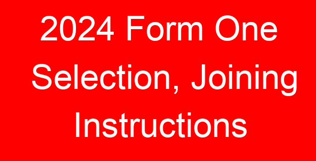 2024 Form One Selection, Joining Instructions