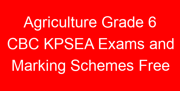 Agriculture Grade 6 CBC KPSEA Exams and Marking Schemes Free