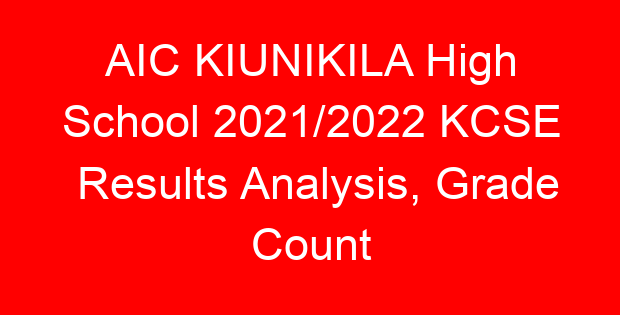 AIC KIUNIKILA High School 2021/2022 KCSE Results Analysis, Grade Count