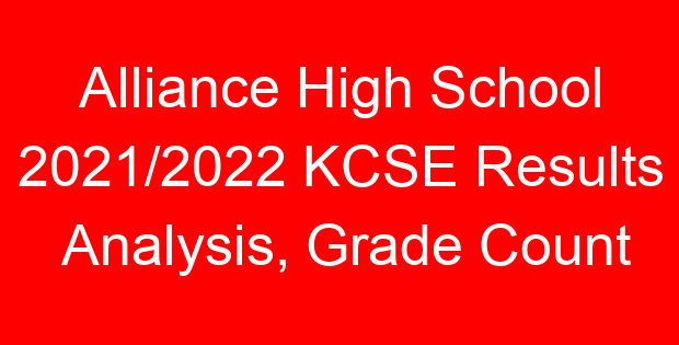 Alliance High School 2021/2022 KCSE Results Analysis, Grade Count