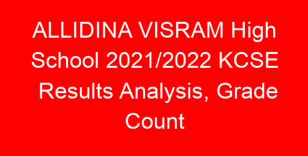 ALLIDINA VISRAM High School 2021/2022 KCSE Results Analysis, Grade Count