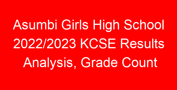Asumbi Girls High School 2022/2023 KCSE Results Analysis, Grade Count