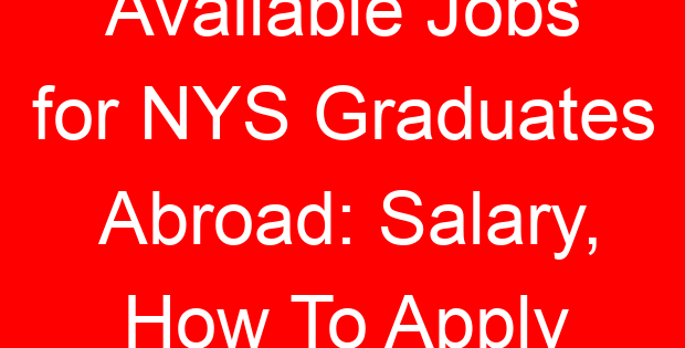 Available Jobs for NYS Graduates Abroad: Salary, How To Apply