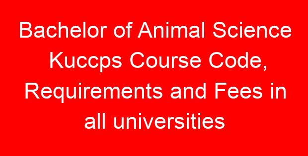 Bachelor of Animal Science Kuccps Course Code, Requirements and Fees in all universities