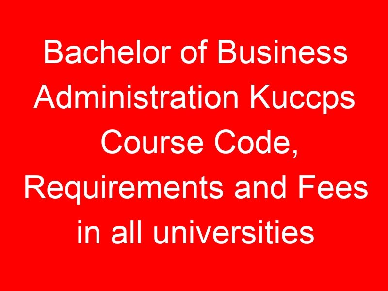 Bachelor of Business Administration Kuccps Course Code, Requirements and Fees in all universities