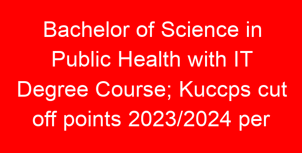 Bachelor of Science in Public Health with IT Degree Course; Kuccps cut off points 2023/2024 per university, requirements, Course Code & Fees
