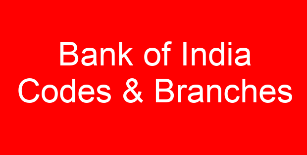 Bank of India Codes & Branches