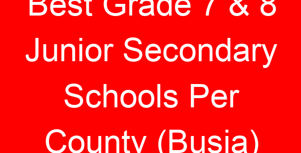 Best Grade 7 & 8 Junior Secondary Schools Per County (Busia)