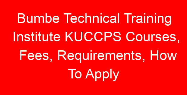 Bumbe Technical Training Institute KUCCPS Courses, Fees, Requirements, How To Apply